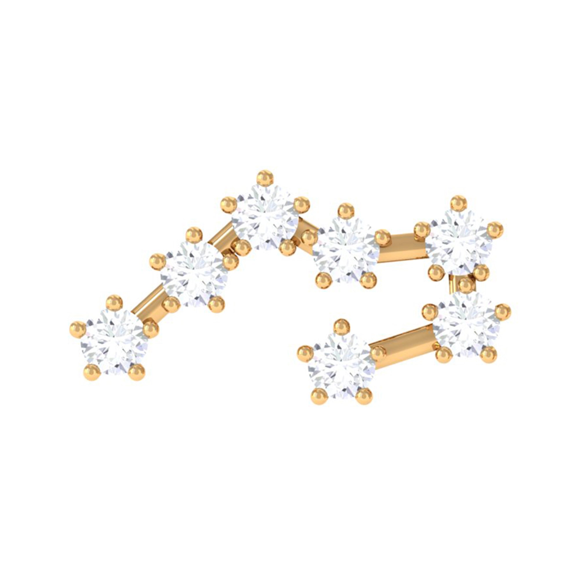 Rosec Jewels-Genuine Diamond Taurus Zodiac Crawler Earring