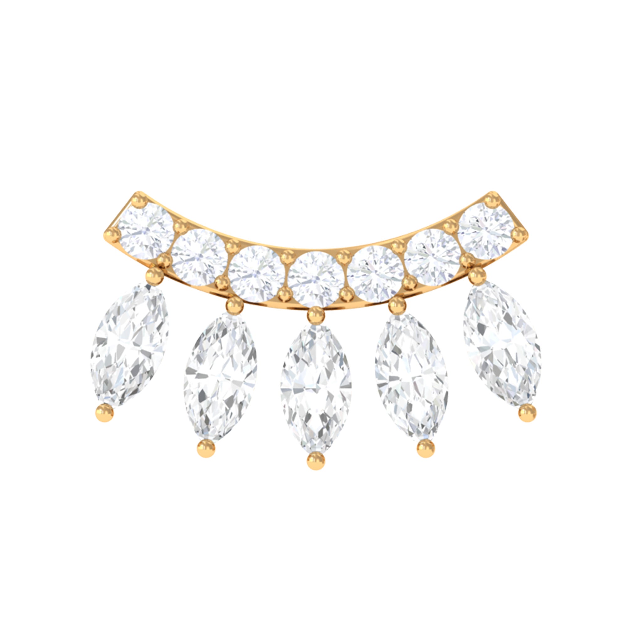 Rosec Jewels-Marquise Moissanite Gothic Crawler Earring