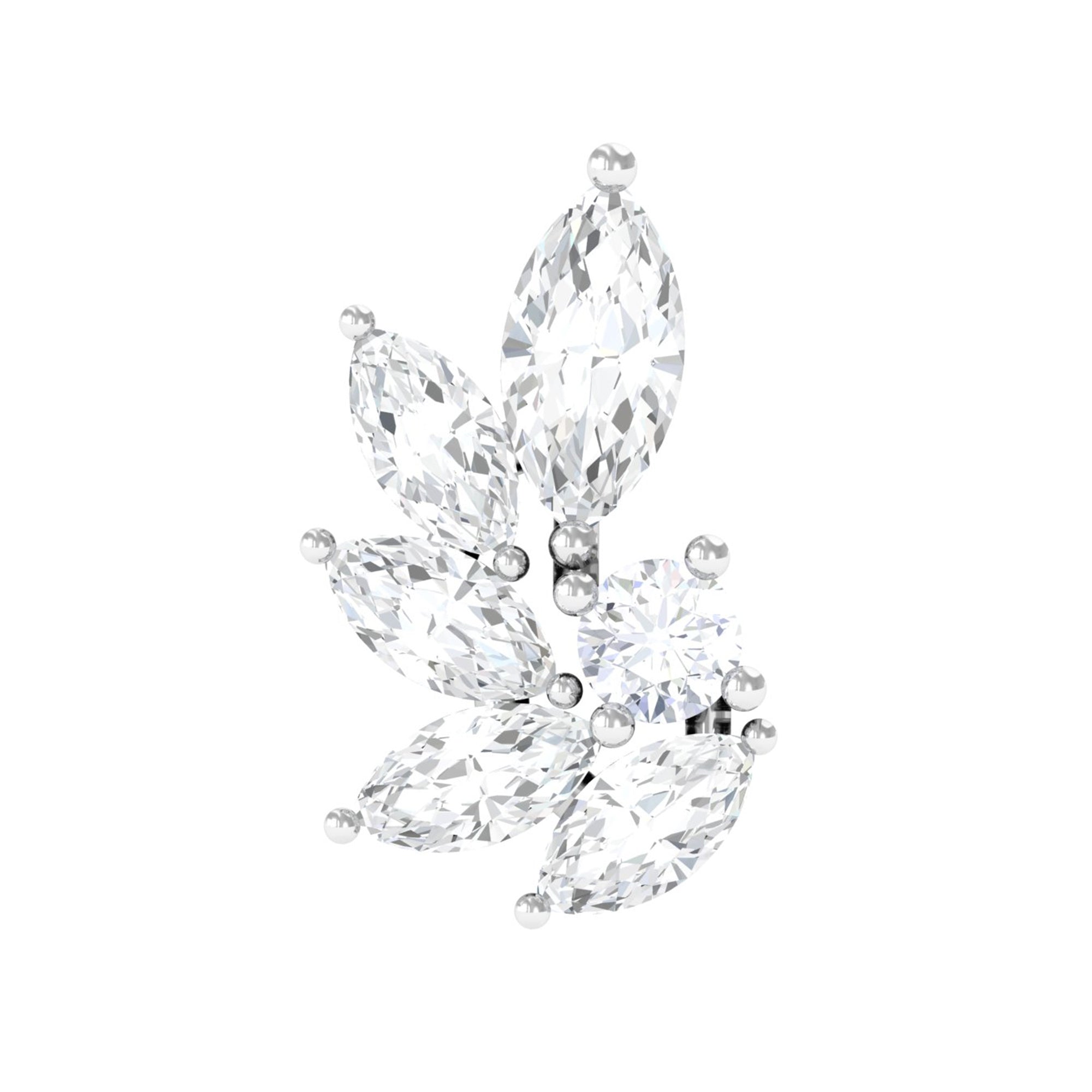 Rosec Jewels-Marquise Cut Moissanite Cluster Cartilage Earring