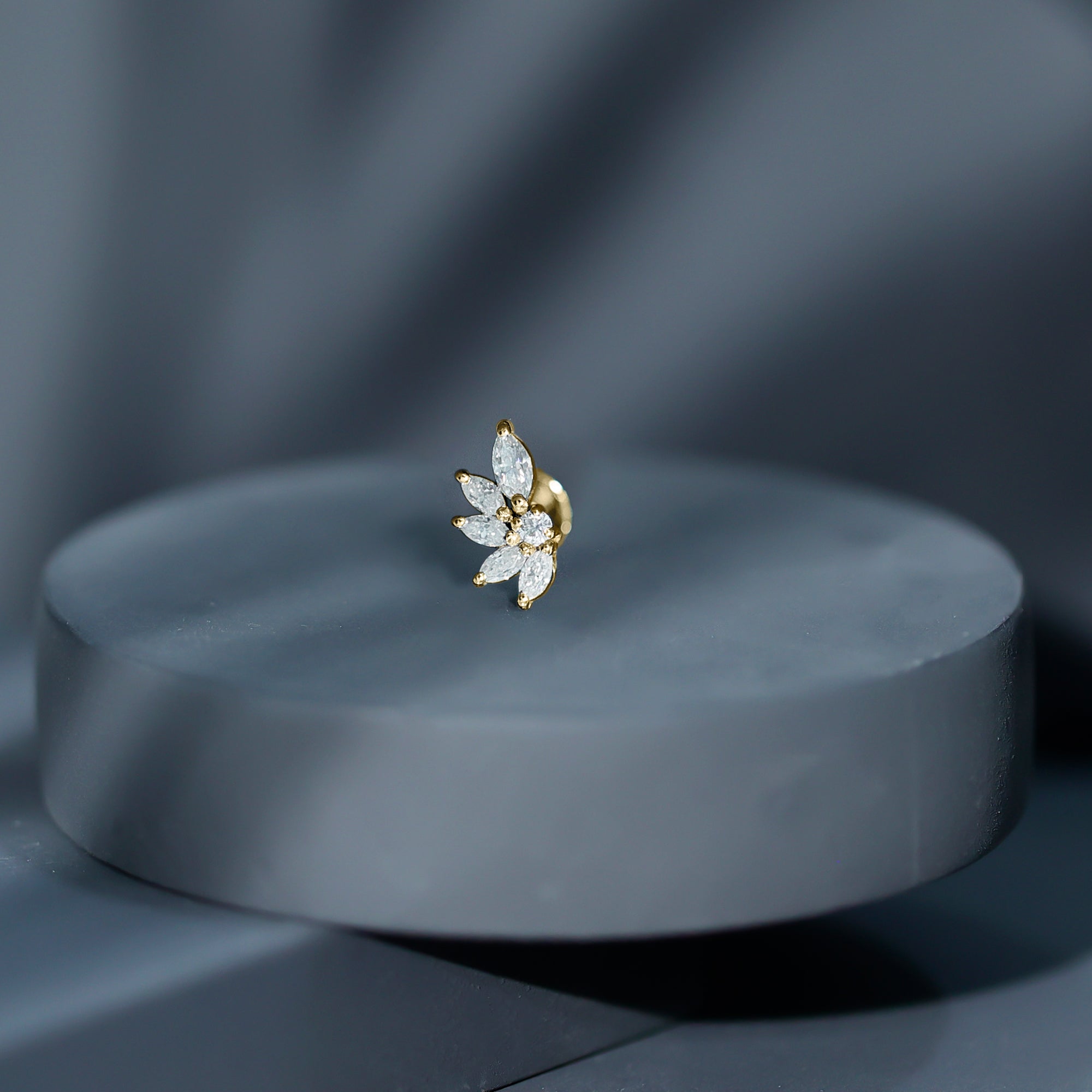 Rosec Jewels-Marquise Cut Moissanite Cluster Cartilage Earring