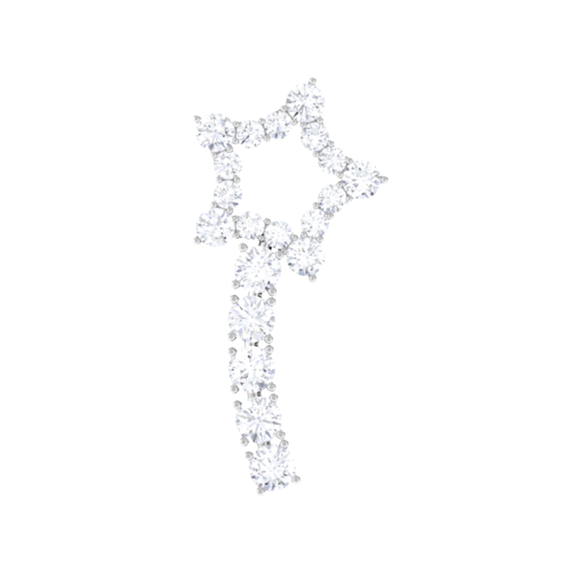 Rosec Jewels-Certified Moissanite Star Celestial Cartilage Earring