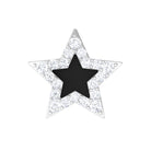 Rosec Jewels-Real Moissanite Star Cartilage Earring with Black Enamel