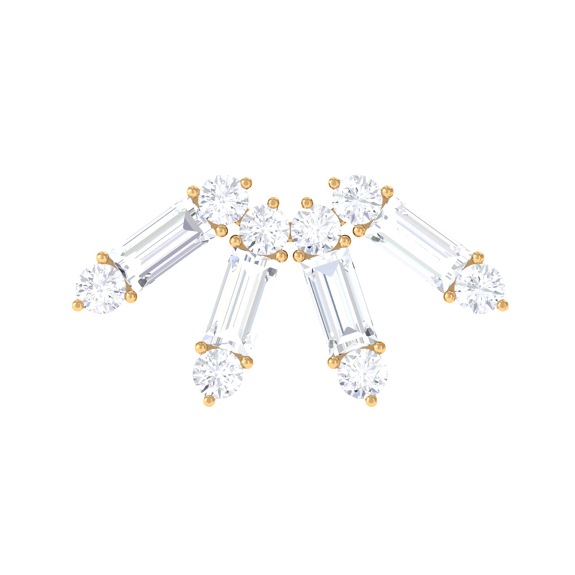 Rosec Jewels-Baguette Diamond Fan Cartilage Earring