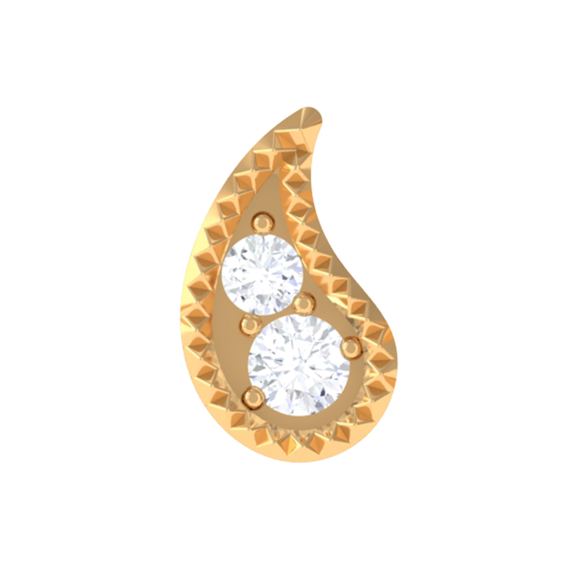 Rosec Jewels-Natural Diamond Gold Petal Cartilage Earring