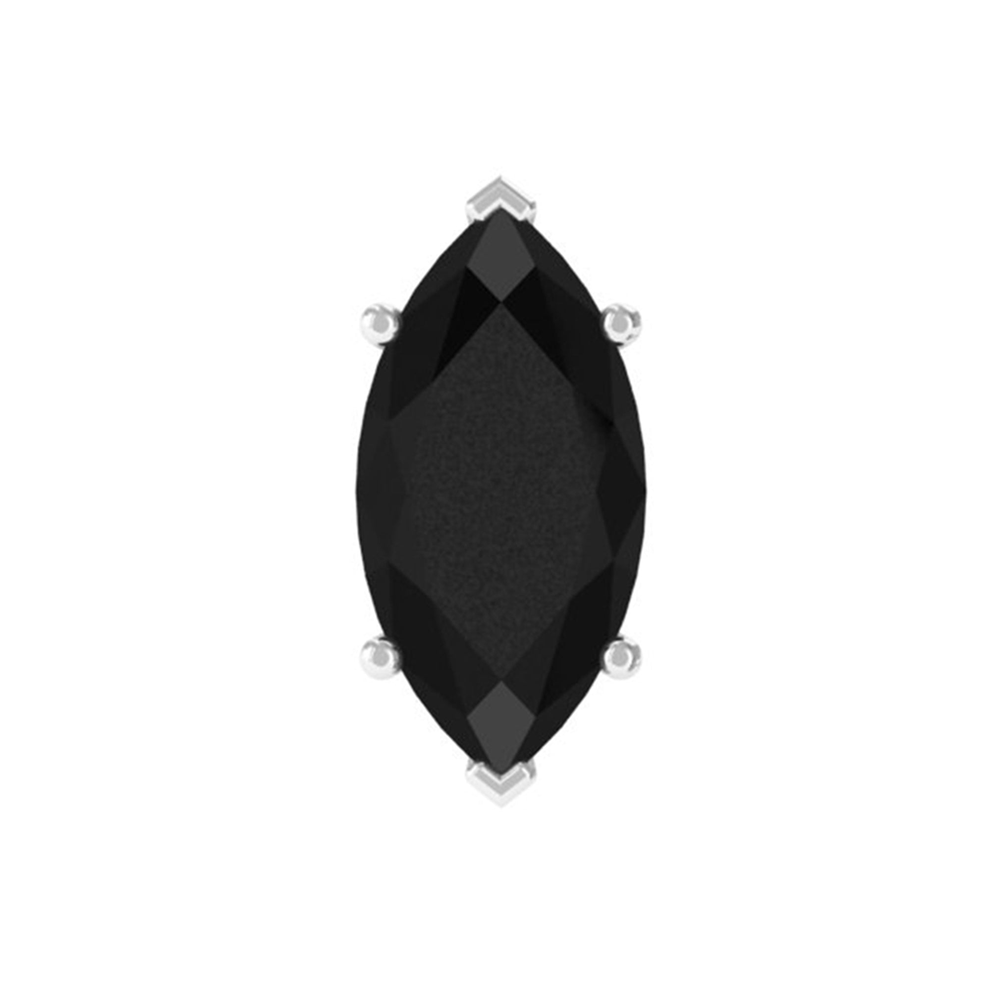 Rosec Jewels-Marquise Black Spinel Simple Solitaire Cartilage Earring