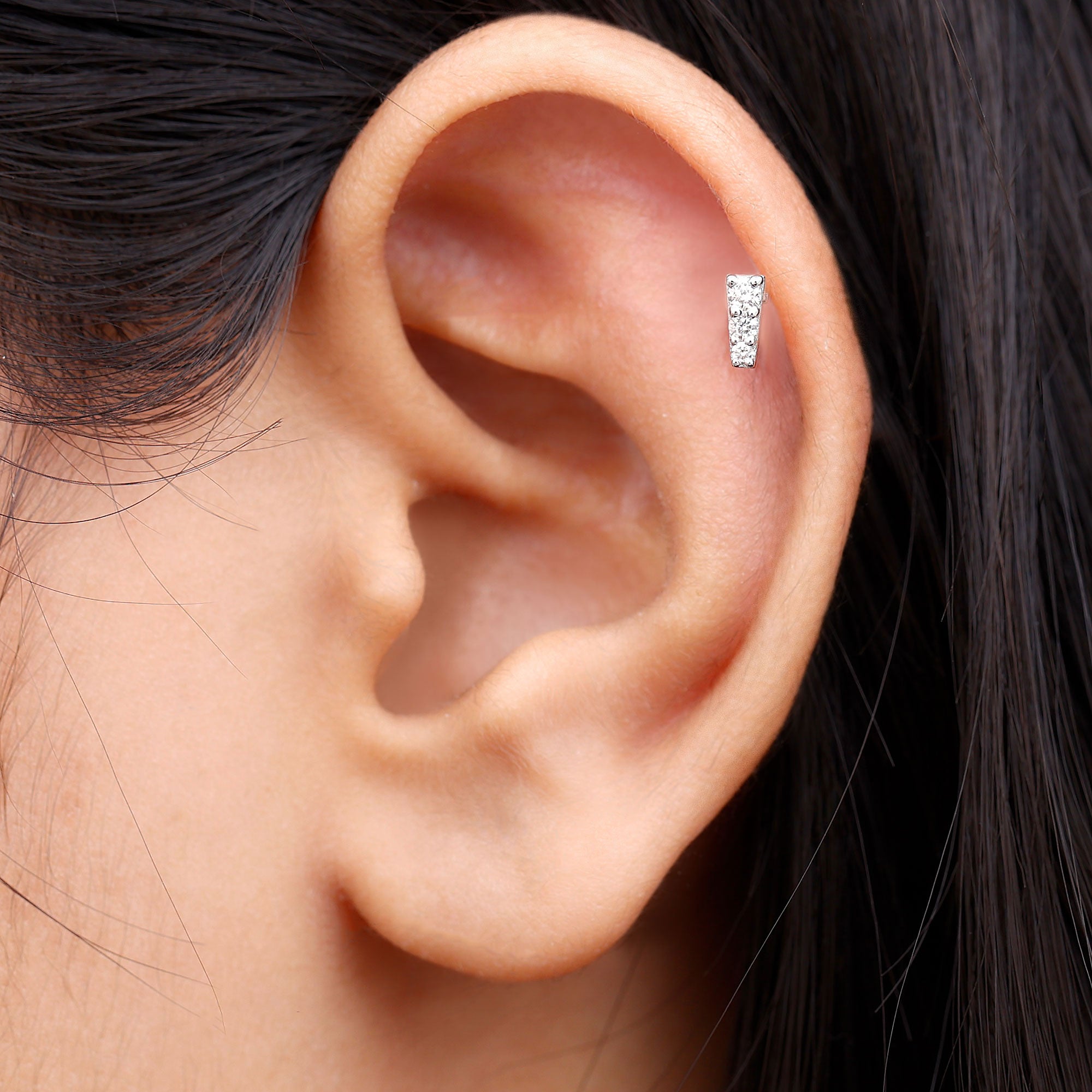 Rosec Jewels-Minimal Diamond Unique Earring for Tragus Piercing