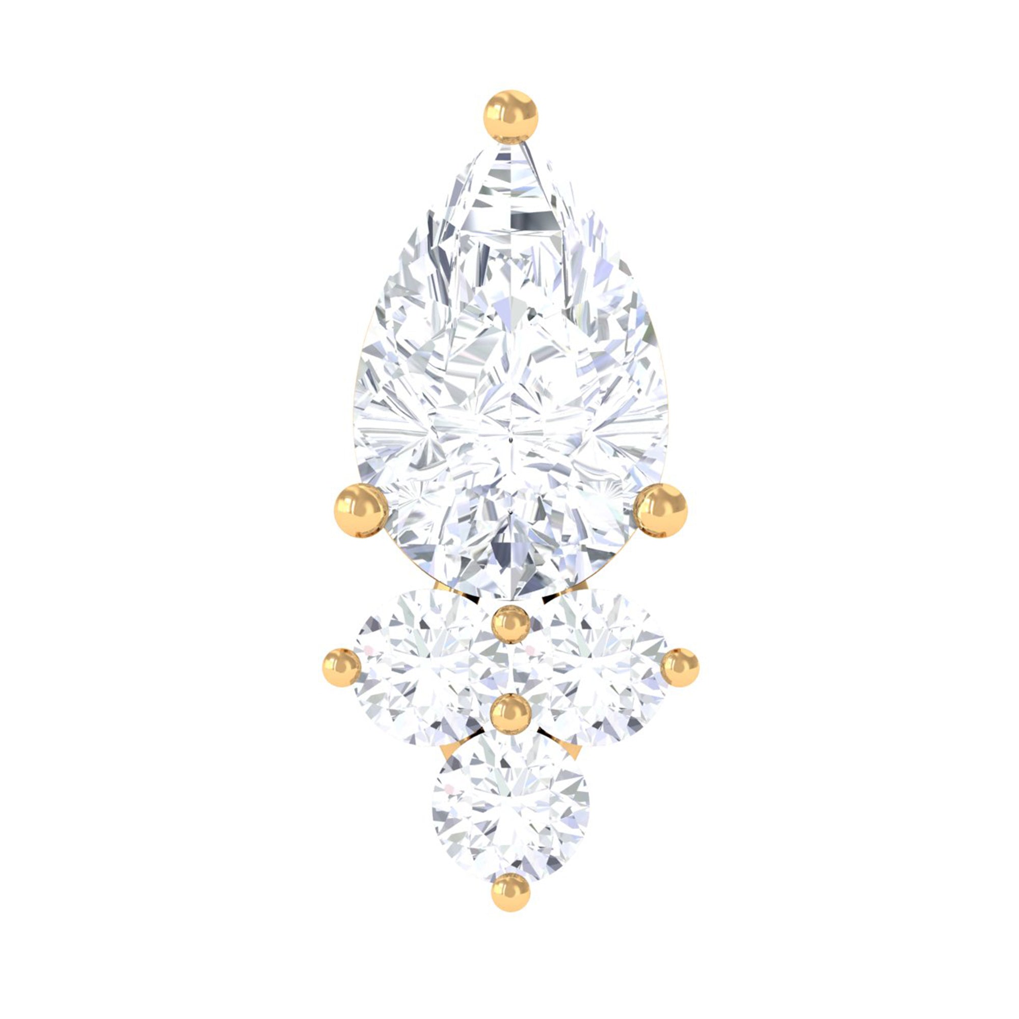 Rosec Jewels-Pear Shape Diamond Cluster Earring for Helix Piercing