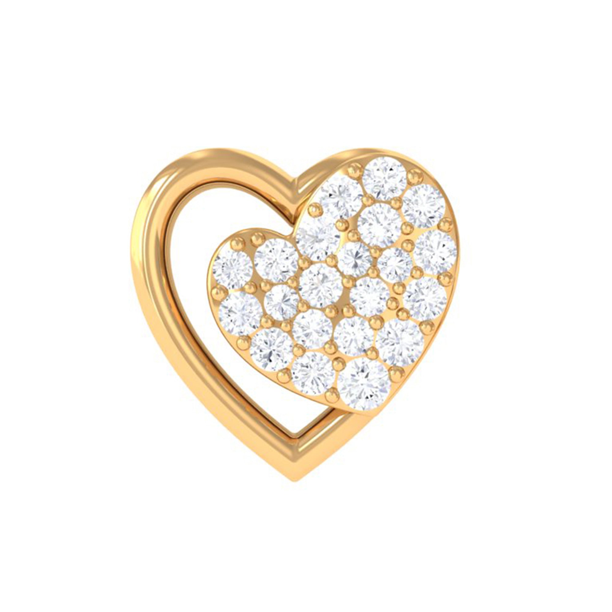 Rosec Jewels-Moissanite Heart Stud Earring for Rook Piercing