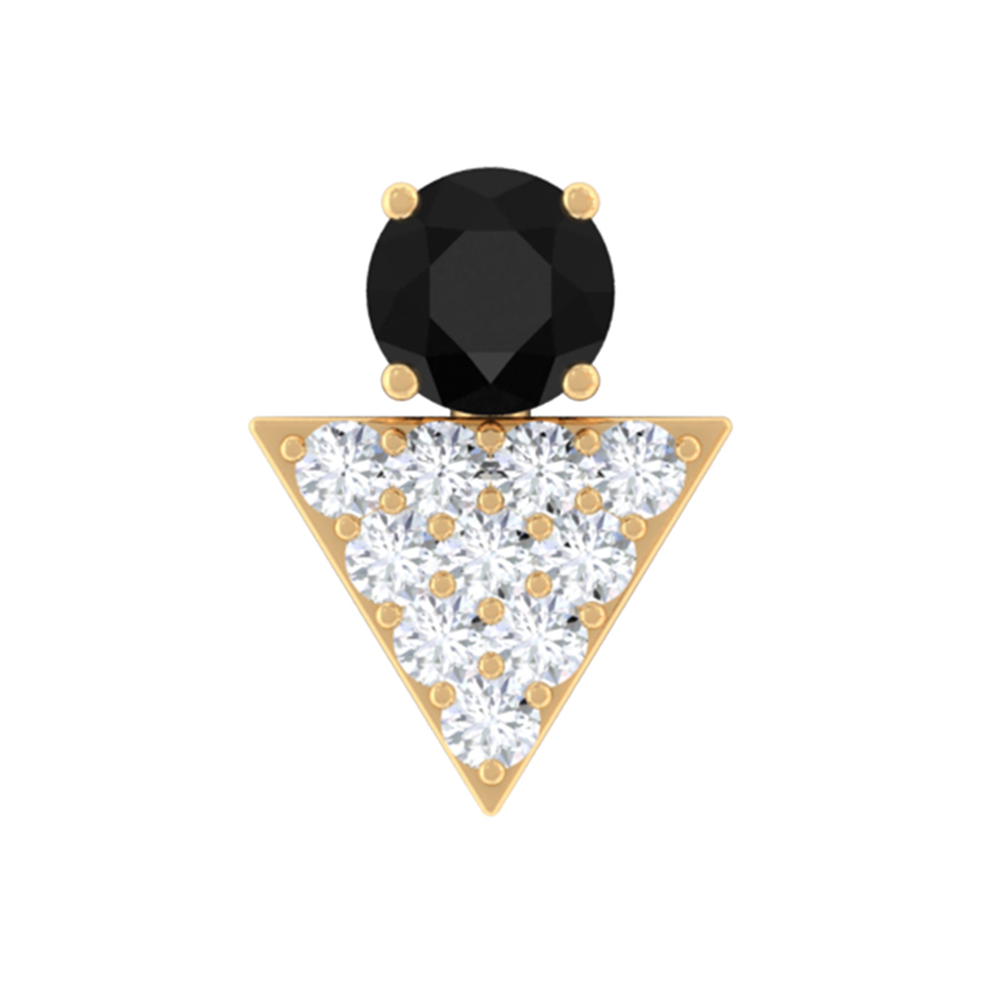 Rosec Jewels-Black Onyx and Diamond Triangle Cartilage Earring in Gold