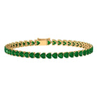 Lab Grown Emerald Heart Tennis Bracelet Lab Created Emerald - ( AAAA ) - Quality - Rosec Jewels