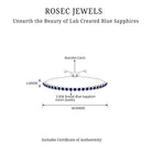 Lab Grown Blue Sapphire Tennis Bolo Bracelet with Rope Chain Lab Created Blue Sapphire - ( AAAA ) - Quality - Rosec Jewels