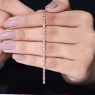 3/4 CT Bezel Set Amethyst Minimal Chain Bracelet Amethyst - ( AAA ) - Quality - Rosec Jewels