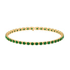 Round Shape Lab Grown Emerald Tennis Bracelet Lab Created Emerald - ( AAAA ) - Quality - Rosec Jewels