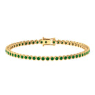 2.25 CT Tennis Bracelet for Women with Bezel Set Created Emerald Lab Created Emerald - ( AAAA ) - Quality - Rosec Jewels