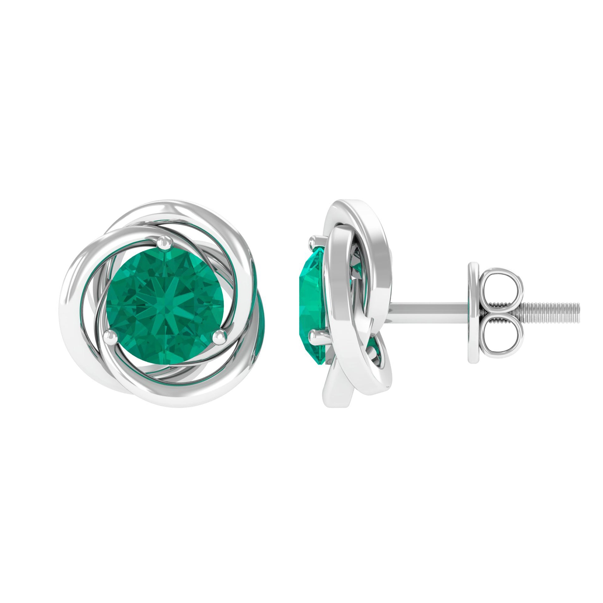 1 CT Emerald Classic Stud Earrings for Women Emerald - ( AAA ) - Quality - Rosec Jewels