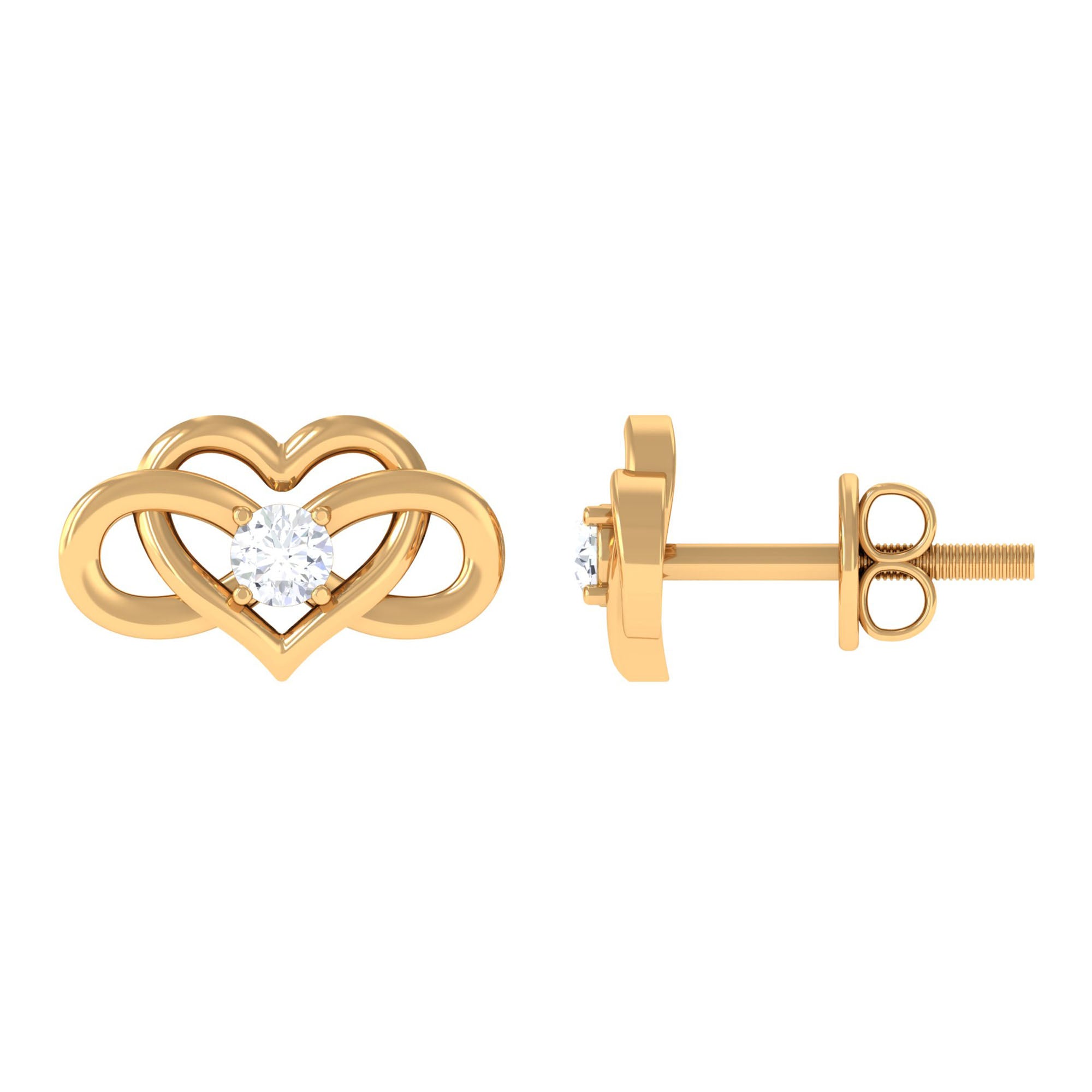 Diamond Infinity Heart Earrings For Women Diamond - ( HI-SI ) - Color and Clarity - Rosec Jewels