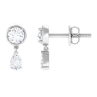 Certified Moissanite Drop Earrings Moissanite - ( D-VS1 ) - Color and Clarity - Rosec Jewels