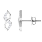 Certified Diamond Infinity Stud Earrings Diamond - ( HI-SI ) - Color and Clarity - Rosec Jewels