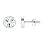 Dainty Zircon Screw Back Stud Earrings Zircon - ( AAAA ) - Quality - Rosec Jewels