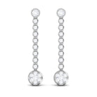 Classic Cubic Zirconia Dangle Earrings with Screw Back Zircon - ( AAAA ) - Quality - Rosec Jewels