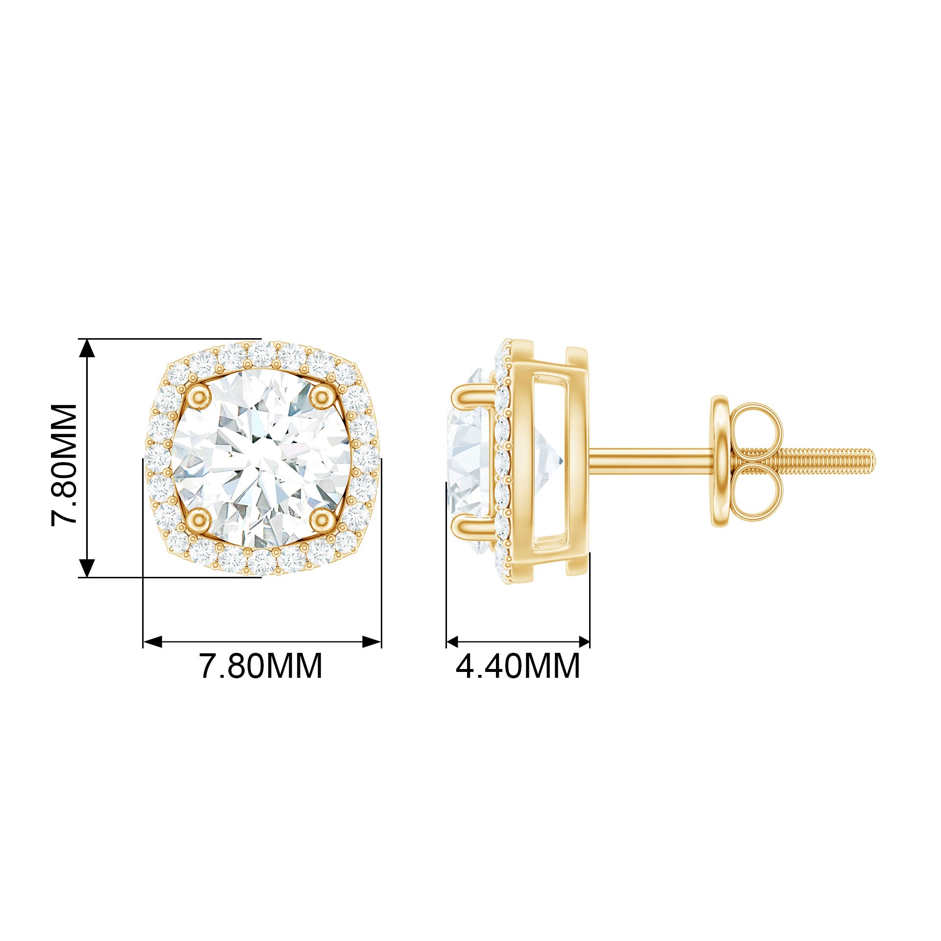 2.25 CT Round Cut Zircon Cocktail Halo Stud Earrings Zircon - ( AAAA ) - Quality - Rosec Jewels