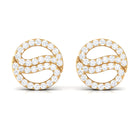 Classic Moissanite Round Stud Earrings in Gold Moissanite - ( D-VS1 ) - Color and Clarity - Rosec Jewels