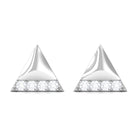 Round Cut Real Diamond Triangle Stud Earrings Diamond - ( HI-SI ) - Color and Clarity - Rosec Jewels