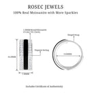 0.50 CT Certified Moissanite Black Enamel Hoop Earrings Moissanite - ( D-VS1 ) - Color and Clarity - Rosec Jewels