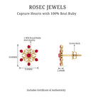 1/4 CT Ruby Snowflake Stud Earrings Ruby - ( AAA ) - Quality - Rosec Jewels