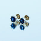 2 CT Lab Created Blue Sapphire Solitaire Stud Earrings Lab Created Blue Sapphire - ( AAAA ) - Quality - Rosec Jewels