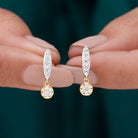 1/2 CT Diamond and Minimal Bar Drop Earrings Diamond - ( HI-SI ) - Color and Clarity - Rosec Jewels