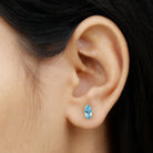 Marquise Cut Swiss Blue Topaz Solitaire Stud Earrings Swiss Blue Topaz - ( AAA ) - Quality - Rosec Jewels