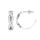 Round Diamond Infinity Hinged Hoop Earrings Diamond - ( HI-SI ) - Color and Clarity - Rosec Jewels