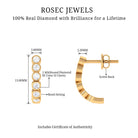 1/2 CT Bezel Set Diamond Half Eternity Hoop Earrings Diamond - ( HI-SI ) - Color and Clarity - Rosec Jewels