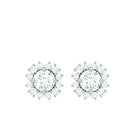 1.75 CT Classic Moissanite Halo Stud Earrings Moissanite - ( D-VS1 ) - Color and Clarity - Rosec Jewels