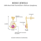 3/4 CT Pink Tourmaline and Diamond Heart Drop Earring Pink Tourmaline - ( AAA ) - Quality - Rosec Jewels