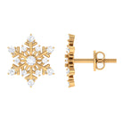 0.75 CT Certified Moissanite Snowflake Stud Earrings in Gold Moissanite - ( D-VS1 ) - Color and Clarity - Rosec Jewels