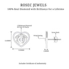 Diamond Heart Stud Earrings with Gold Baby Feet Diamond - ( HI-SI ) - Color and Clarity - Rosec Jewels