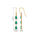 1.50 CT Pear Cut Emerald Dangle Earrings with Diamond Emerald - ( AAA ) - Quality - Rosec Jewels