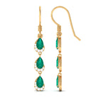 1.50 CT Pear Cut Emerald Dangle Earrings with Diamond Emerald - ( AAA ) - Quality - Rosec Jewels