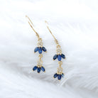 1.75 CT Blue Sapphire and Diamond Dangle Earrings Blue Sapphire - ( AAA ) - Quality - Rosec Jewels