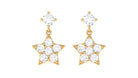 Rosec Jewels-Natural Diamond Star Drop Earrings with Screw Back