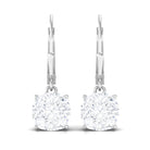 Cushion Cut Cubic Zirconia Solitaire Drop Earrings Zircon - ( AAAA ) - Quality - Rosec Jewels