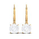 Cushion Cut Cubic Zirconia Solitaire Drop Earrings Zircon - ( AAAA ) - Quality - Rosec Jewels