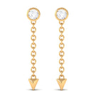 Rosec Jewels-Natural Diamond Long Chain Dangle Earrings