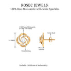 Swirl Stud Earrings Round Shape Moissanite in Prong Setting Moissanite - ( D-VS1 ) - Color and Clarity - Rosec Jewels