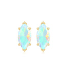 4X8 MM Marquise Cut Ethiopian Opal Solitaire Stud Earrings in Gold Ethiopian Opal - ( AAA ) - Quality - Rosec Jewels