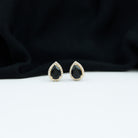 1.50 CT Classic Pear Cut Black Onyx and Moissanite Stud Earrings Black Onyx - ( AAA ) - Quality - Rosec Jewels