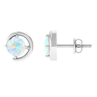 5 MM Prong Set Ethiopian Opal Solitaire Stud Earrings Ethiopian Opal - ( AAA ) - Quality - Rosec Jewels