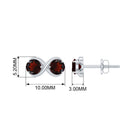 1.50 CT Simple Garnet Two Stone Infinity Stud Earrings Garnet - ( AAA ) - Quality - Rosec Jewels